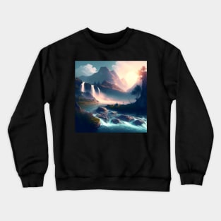 The Mystic Mountains of the Fantasy World Crewneck Sweatshirt